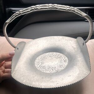 Vintage Cromwell Hand-wrought Hammered Aluminum Basket